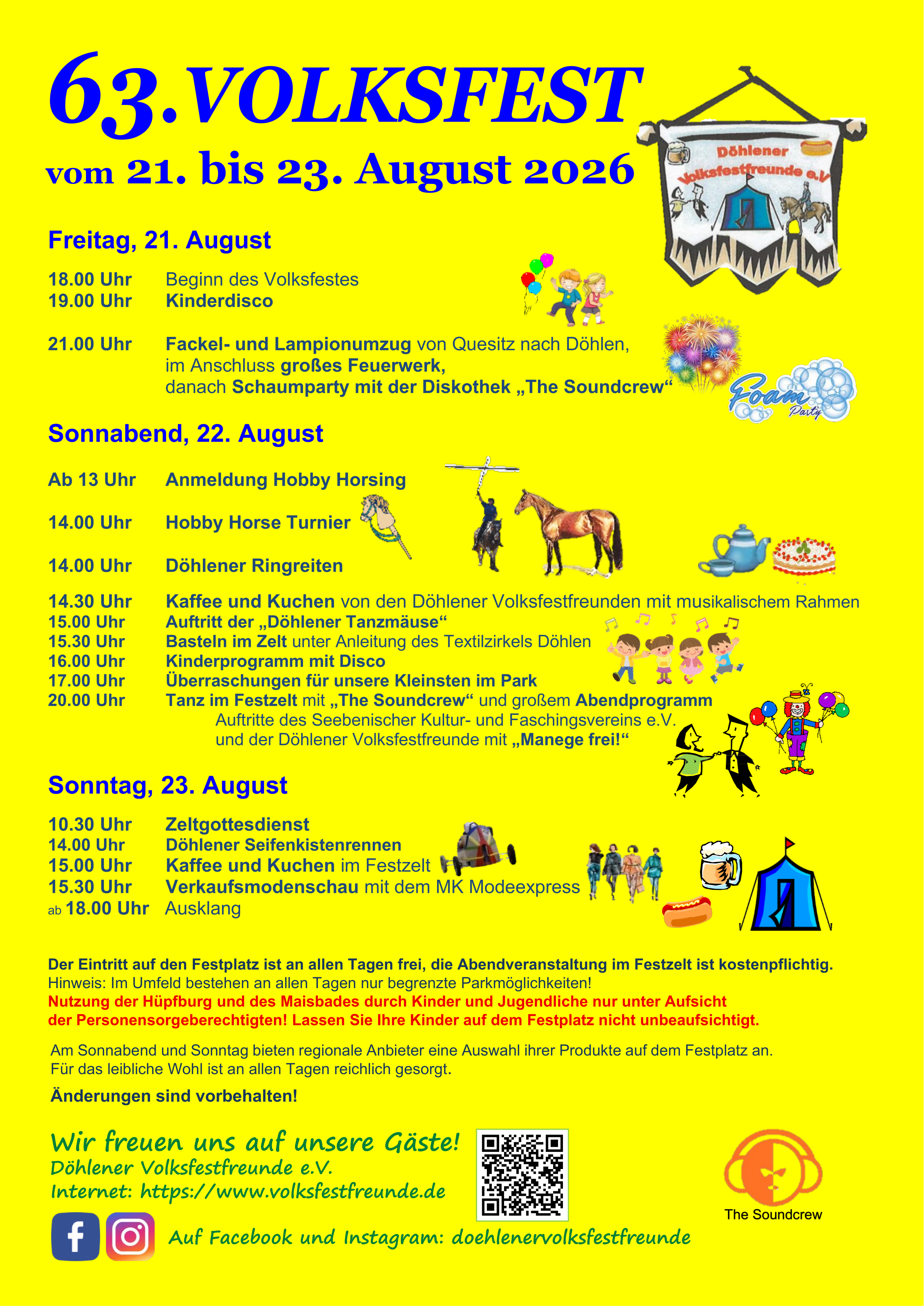 Programmflyer f&uuml;r das 63. D&ouml;hlener Volksfest.